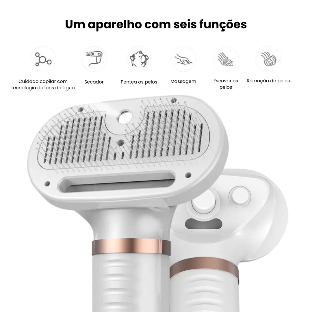 Secador e Escova 2 em 1 para Cães – Pente de Tosa Profissional Portátil 110V