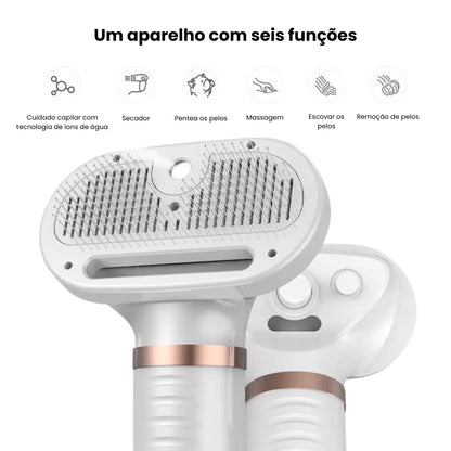 Secador e Escova 2 em 1 para Cães – Pente de Tosa Profissional Portátil 110V